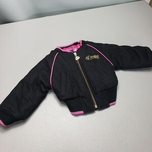 Dereon baby girls size 18M 40% wool black and pink jacket